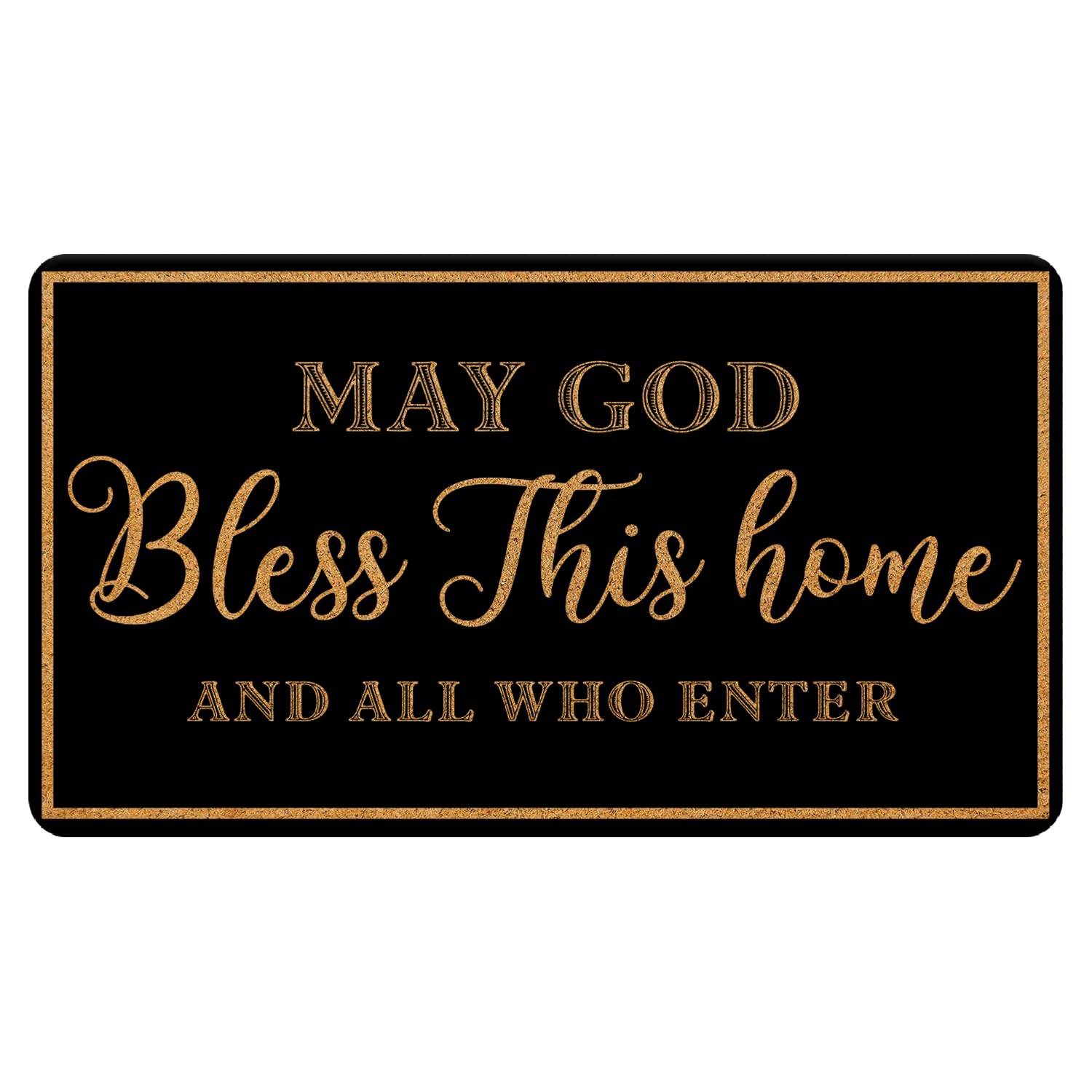 URLLUAE Bless This Home and All Who Enter Door Mat, Blessed Welcome Mats Doormat for Front Door Porch Indoor Outdoor Entrance, 17x30 Inch