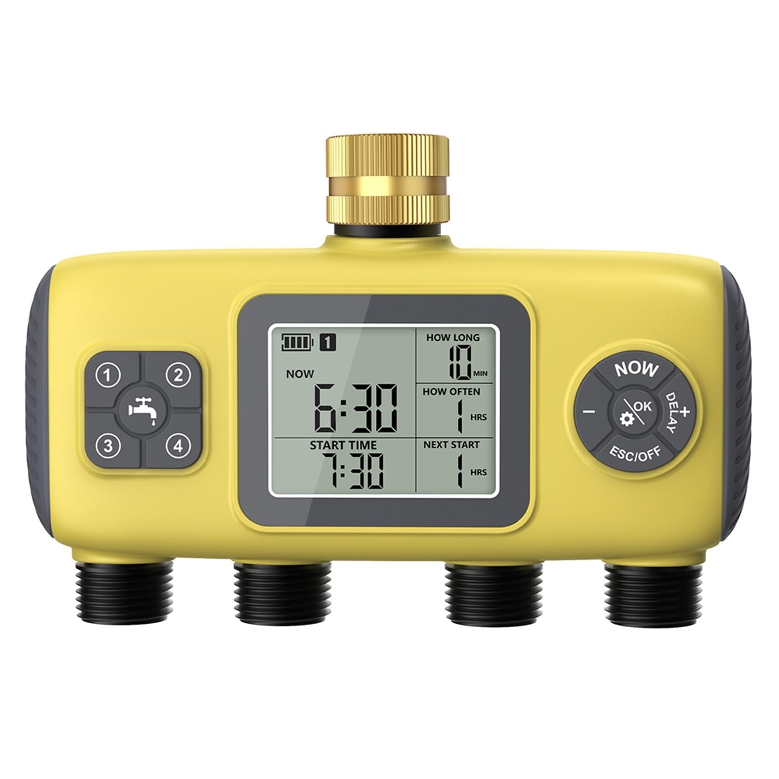 Timer acqua a 4 uscite Il più recente di irrigazione automatica da giardino a 4 zone Temporizzazione intelligente degli irrigatori for il controller di irrigazione del giardino