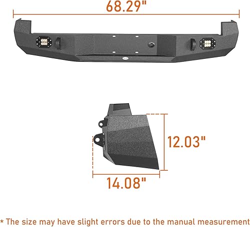 Miniatura 9 de u-Box Parachoques trasero Tacoma 05-15 para Toyota Tacoma 2005-2015 2nd Gen Pickup Trucks Steel Off Road Step Bumper Guard w/LED Lights