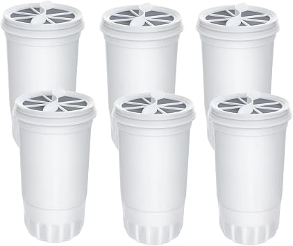 Replacement Water Filter Cartridges Compatible with ZeroWater Filter Jug for ZeroWater 5 Stage Filter Pitchers Reduces TDS, Fluoride, Chlorine, Lead Zero Water Filters 6 Pack