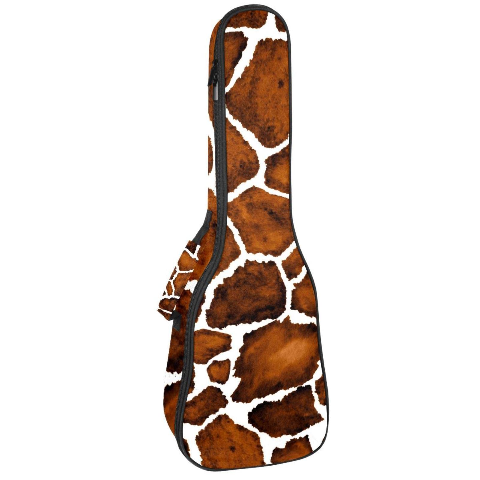 Housse de transport pour ukulélé ténor - Étanche - Rembourrée - Idéale pour les concerts soprano (53,3 cm/60,9 cm) - Motif imprimé peau de girafe