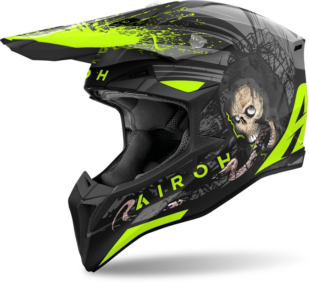 CASCO AIROH OFFROAD WRAAAP DARKNESS MATT S