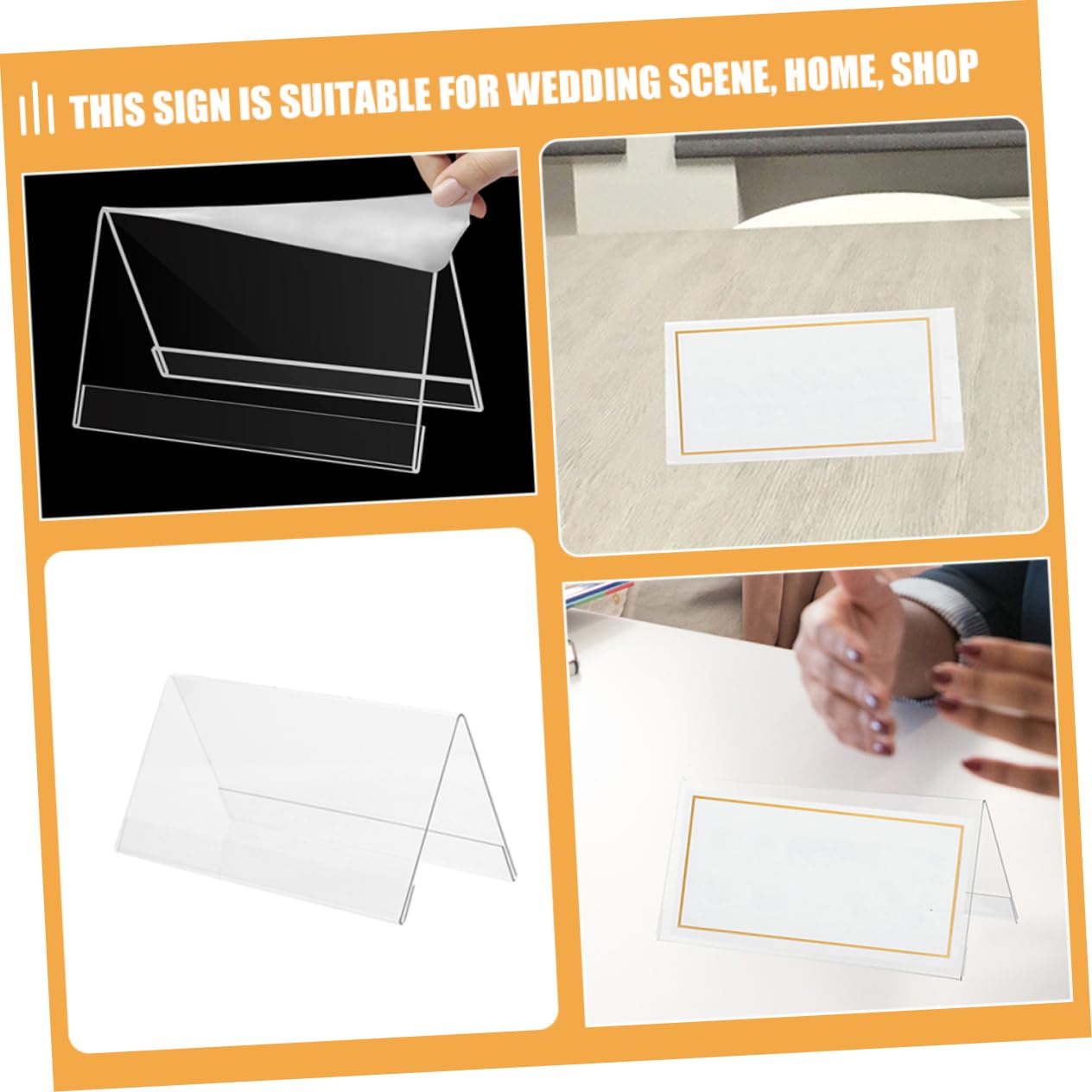 TOPBATHY 40 Pièces Panneau d'affichage Acrylique Marque-Places de Mariage Supports de Table pour Les nombres Support d'assise Clair Plaque signalétique du Bureau Marque-Places nominatifs
