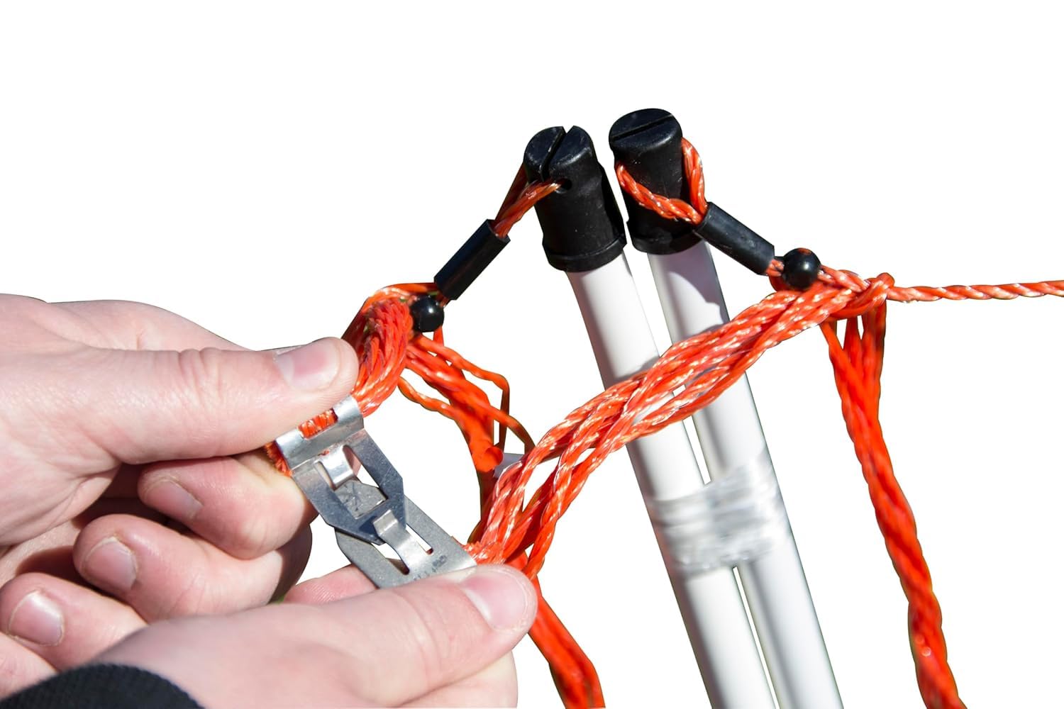 horizont StrongLine - Recinzione mobile per cani da campeggio, 50 m, 90 cm, elettrificabile, 14 pali in fibra di vetro, colore arancione, flessibile, per cani, recinzione mobile per giardino