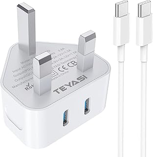 Samsung Fast Charger Plug and Cable Super Fast Charge for Samsung Galaxy S23/S22/S21/S20/S20fe/A04S/A14/A13/A23/A24/A33/A34/A52/A53/A54/A71/A72/A73/M33/M53/M54,Type C Charger Cable and Dual USB C Plug