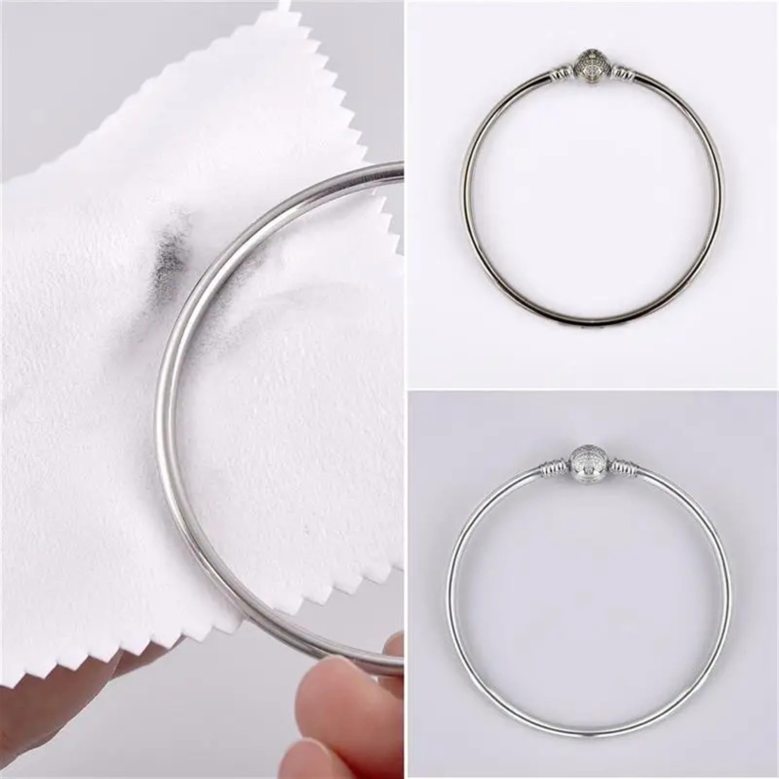 XPJYUA Zilveren Polijstdoek 10 stks Zilver Polijsten Doek Zilver Schoonmaak Polijsten Doek Zachte Schoon Veeg Doek voor Zilveren Sieraden Gereedschap ( Kleur: 10x6cm Grijs 10 stuks