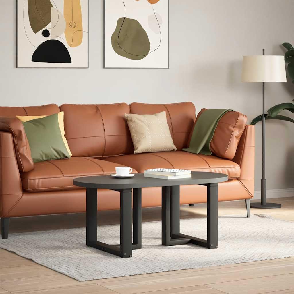 Gambe per tavolo da centro a forma di T, 2 pezzi, nero, 50 x 25 x