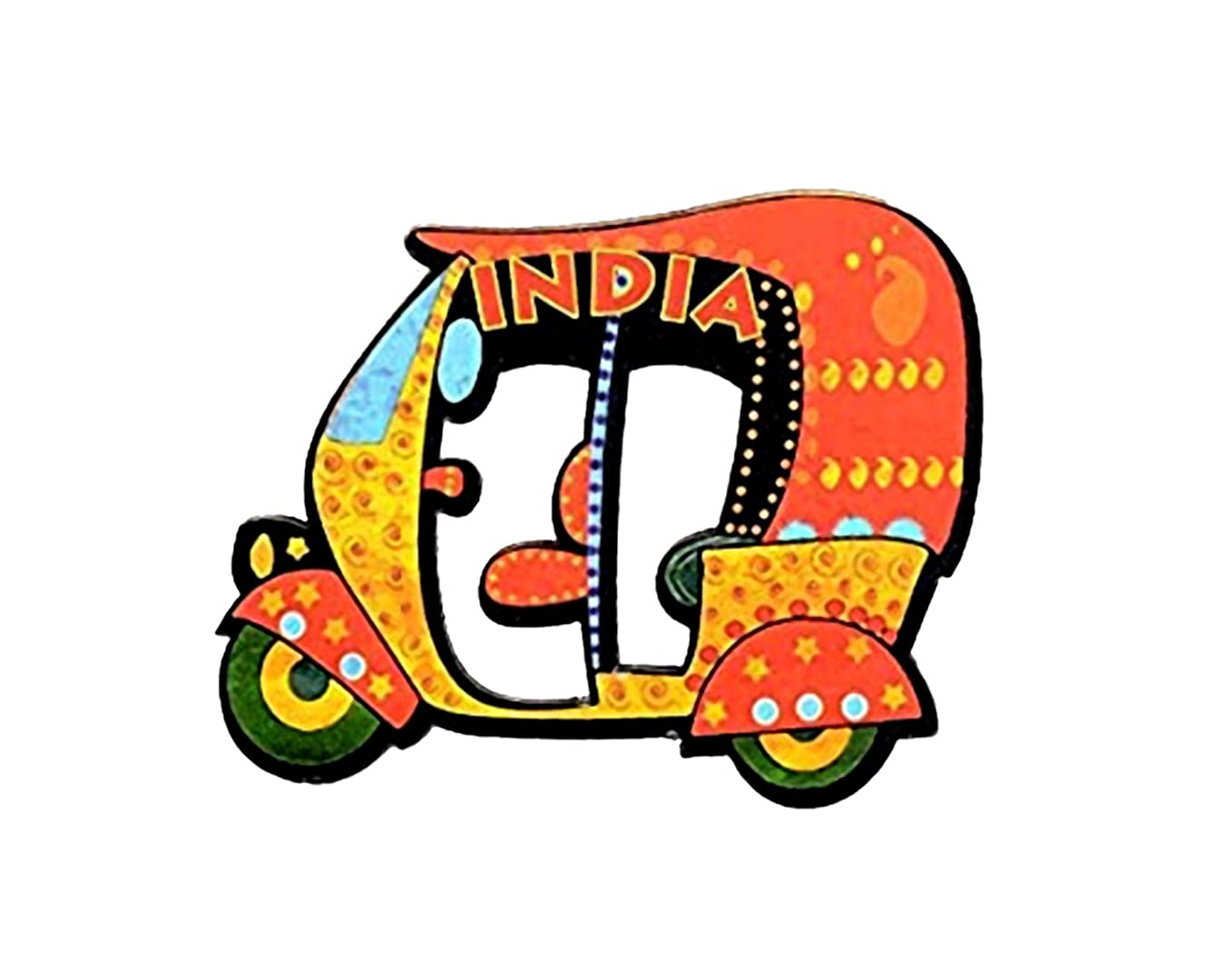 TC The Customizers Set of 1 Auto India Pattern Printed Fridge Magnet Set Funky and Quirky Designs | MDF Wood Material Magent for Fridge Decoration | Fridge Magnets Refrigerator Stylish Set Kitchen