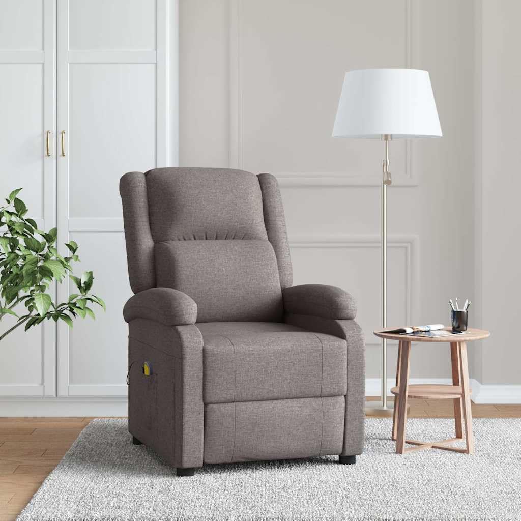 Fotel do masażu z tkaniny taupe