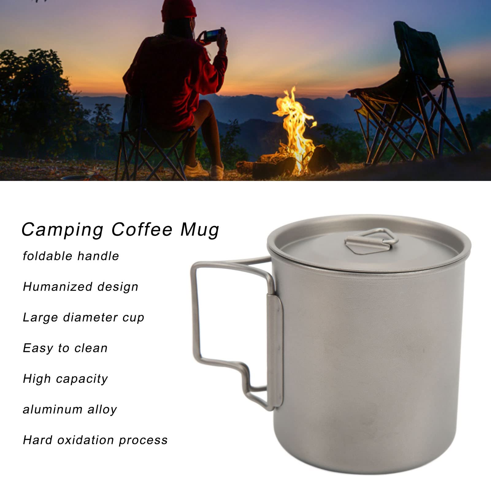 Lot De 4 Tasses De Camping Avec Poignée Pliante Et Mousqueton - Alliage D'Aluminium - Pour Randonnée
