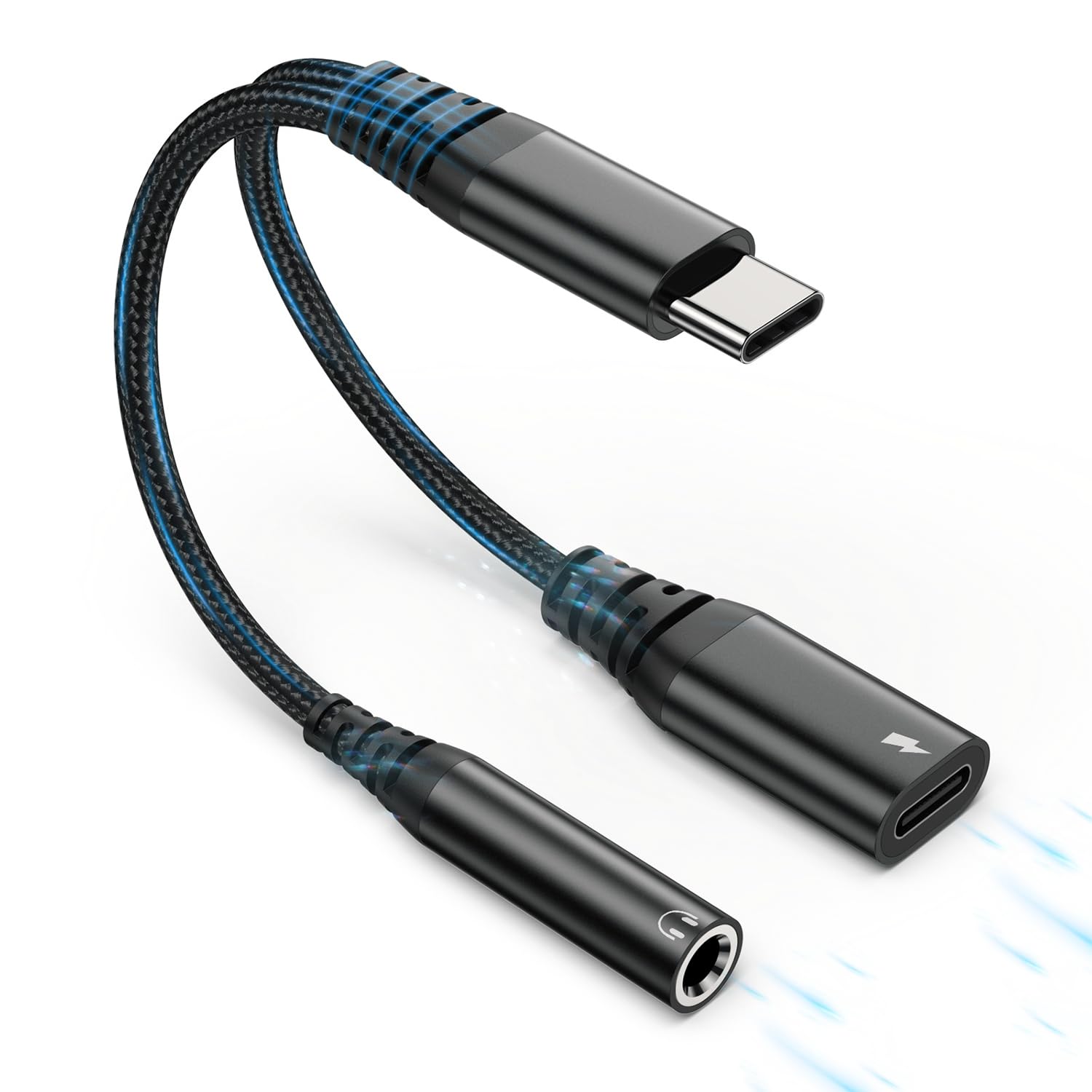 USB C auf 3.5mm Klinke Kopfhörer Adapter und Laden,2-in-1 Type C auf 3.5mm Klinke Adapter,USB C zu Schnellladung Aux Audio für iPhone 17/16/15/iPad Pro/Air/Samsung S25/S24 S23/S22,Google,Laptop usw