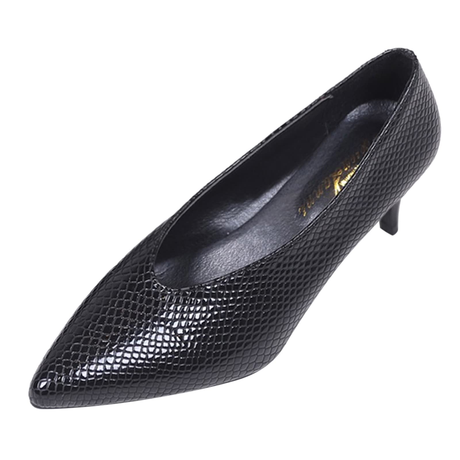 Sandalias mujer tacon talla 43 de vestir negros zapatos de trabajo solidos puntiagudos 6