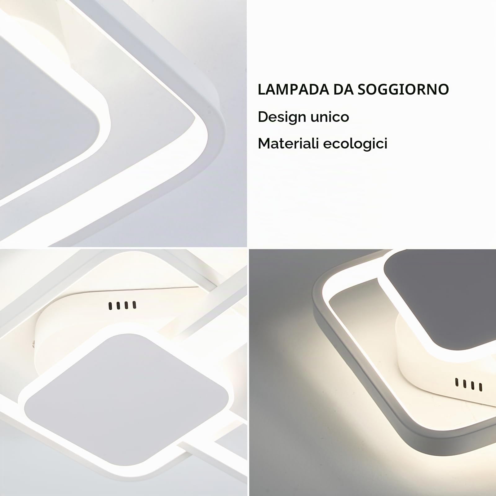 ANTENLICHT LED Plafoniere Soggiorno 32W 3300LM con telecomando, 3000-6500K Variabile in continuo, Plafoniere con funzione memoria, Metallo, Per camera da letto Sala da pranzo Corridoio