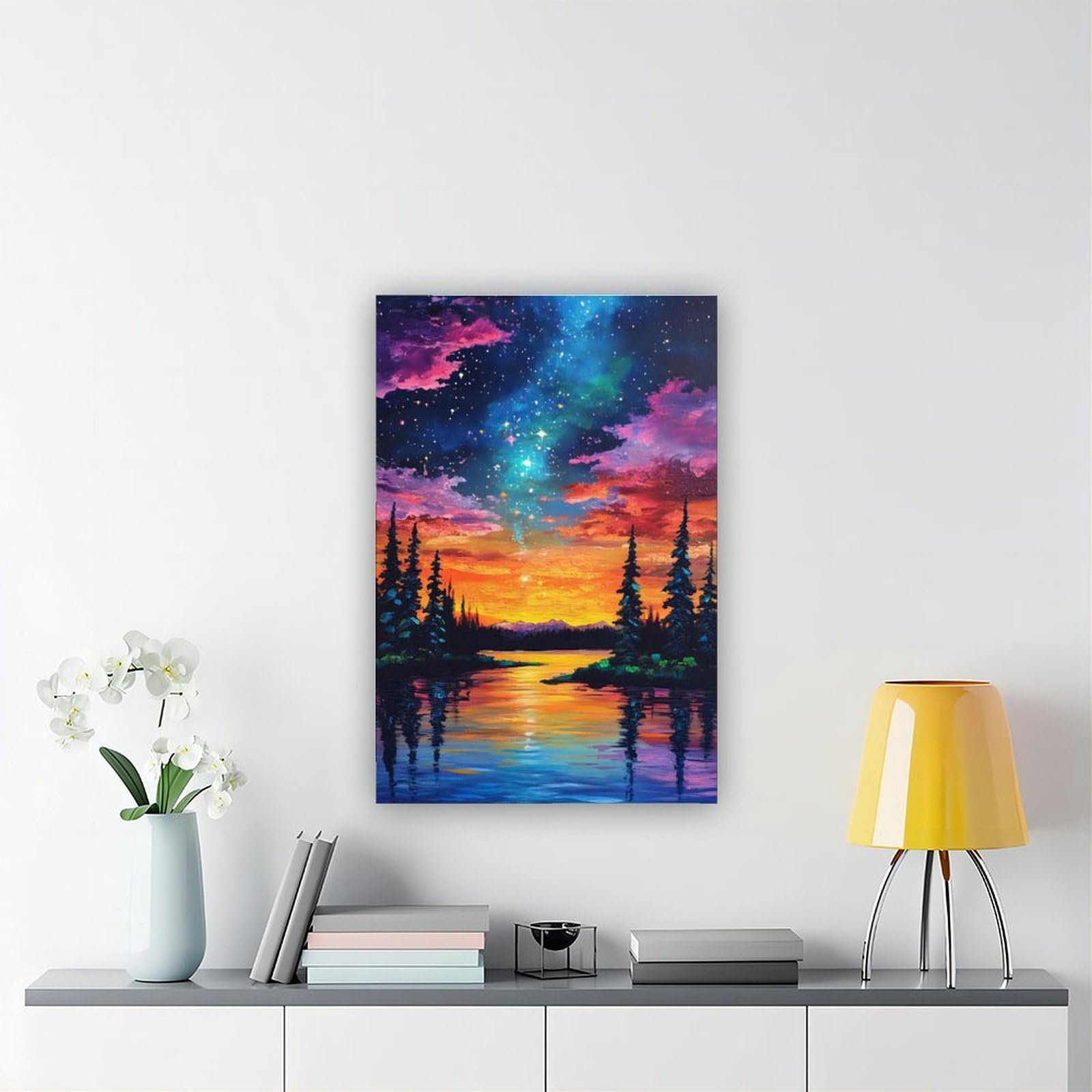Leinwandposter "A Rotten Sunset And The Milky Way", Schlafzimmerdekoration, Landschaft, Büro, Raumdekoration, Geschenk, 50 x 75 cm