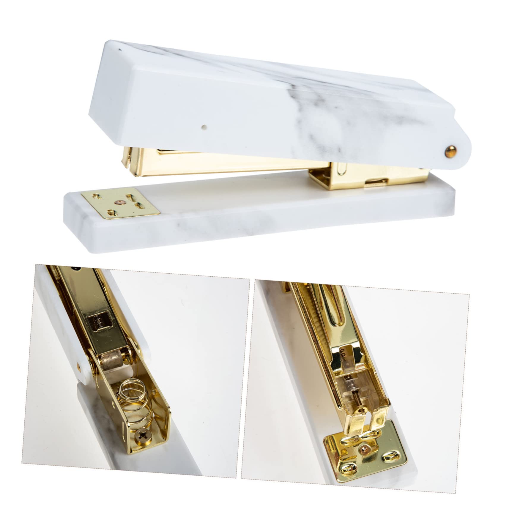 Ciieeo Agrafeuse Portable Design Exquis et Maniable à Main Multifonction Couleur Or en Plastique Abs et Électroplaqué, Compacte et Pratique pour Bureau et Maison