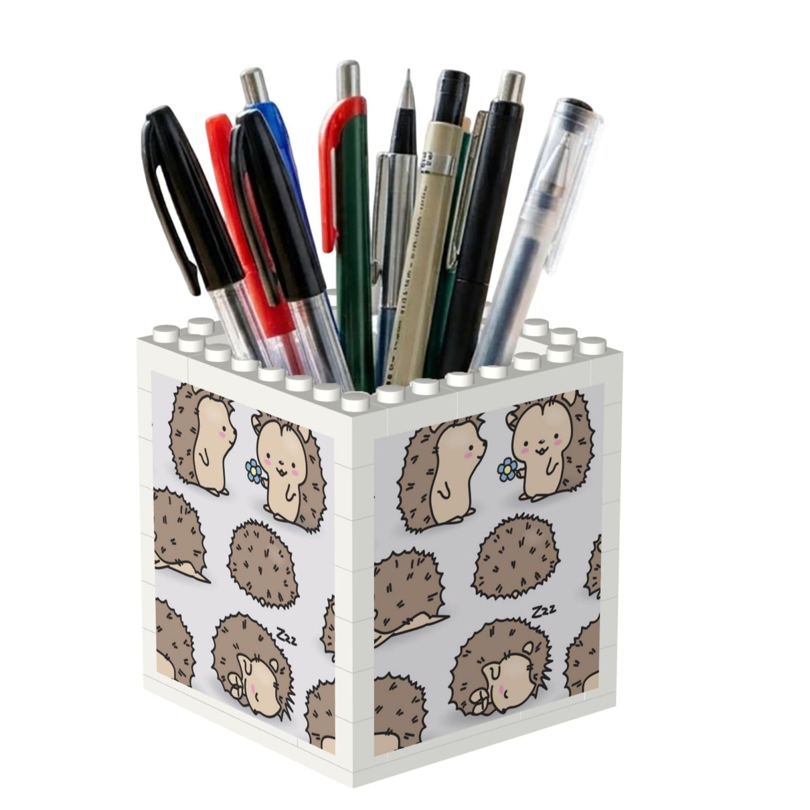 Poadnly Hedgehog, Pen Pot Pencil Holder for Office Home School, Compact Desk Organiser for Office Stationery