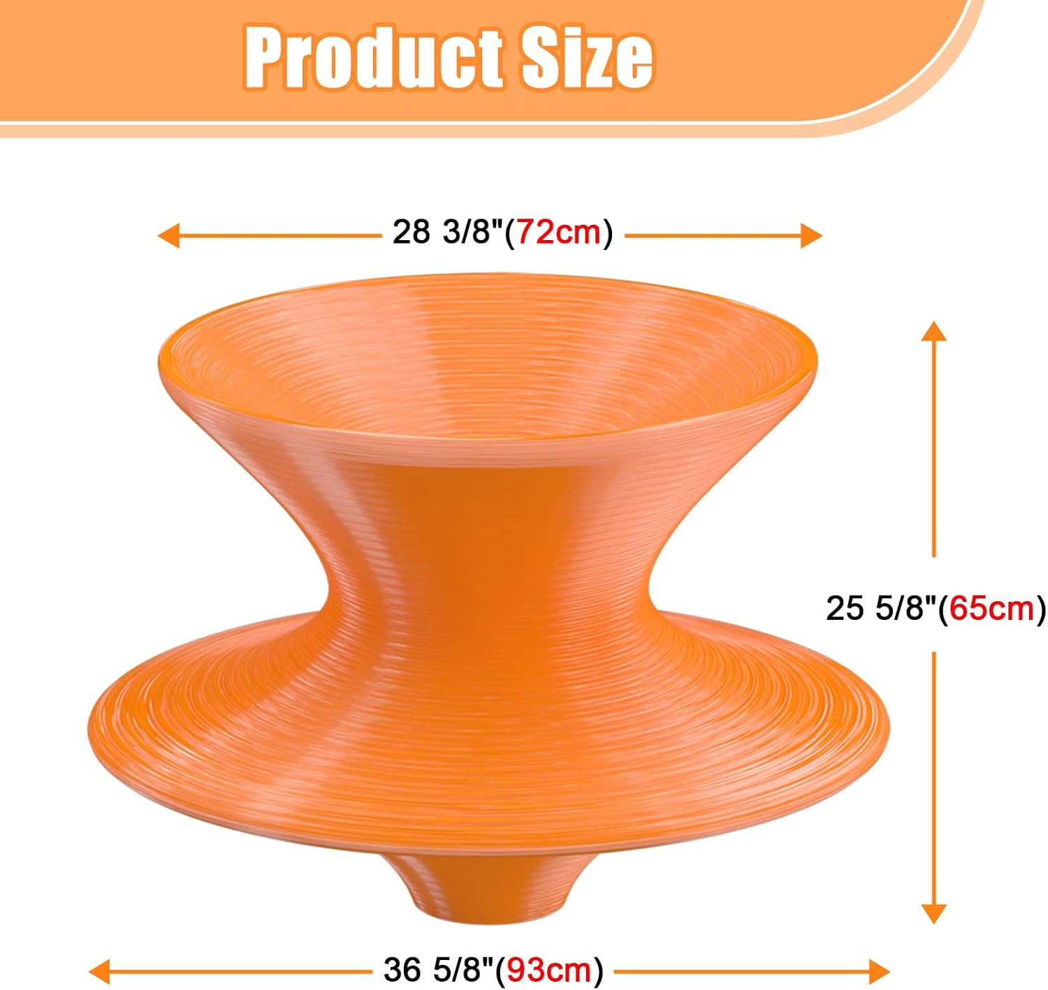 360° Rotating Gyro Spun Chair for Adults & Kids – 36" PE Swivel Chair for Indoor & Outdoor Play, Spinning Seat for Backyard, Playground, or Mall (Orange, Adult)