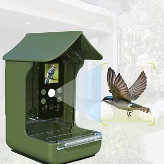 Smart Bird Feeder with Camera,1080P HD Bird Feeder Camera Auto Capture Bird Videos & Photos,PIR Motion Sense Birds,Outdoor Garden Bird House Hummingbird Feeder