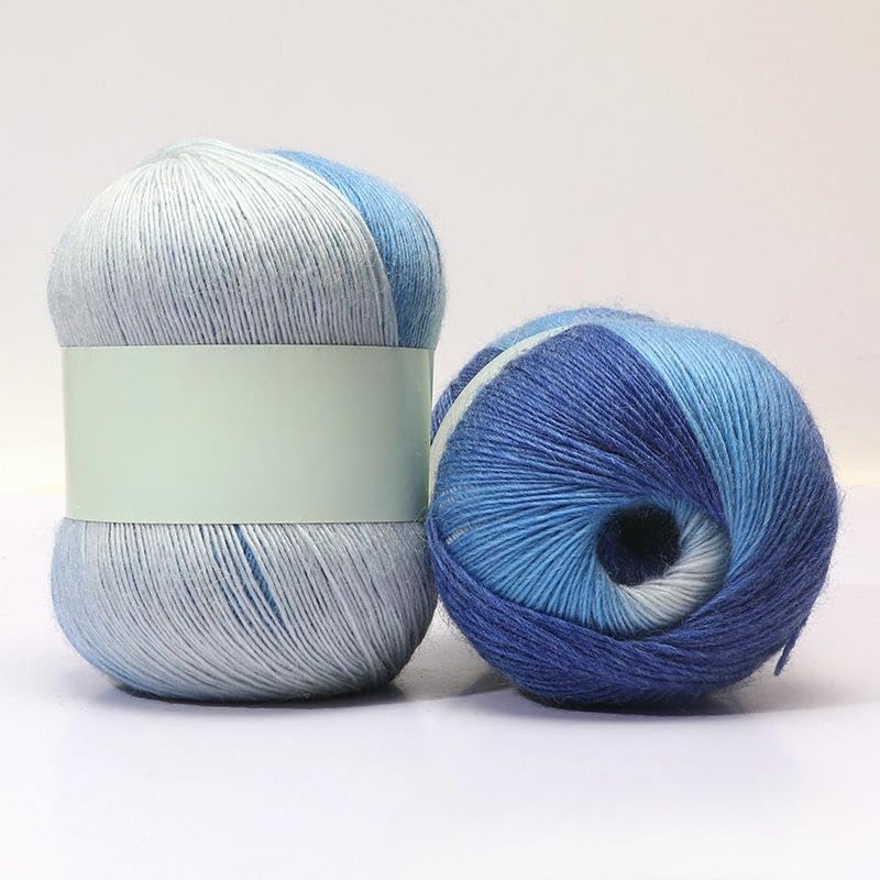 5 Piezas de Hilo de Lana Degradado de 100 g, Hilo Fino y Colorido para Tejer a Mano, para Tejer a Ganchillo Gorros, Bufandas, suéteres, Guantes y Mantas