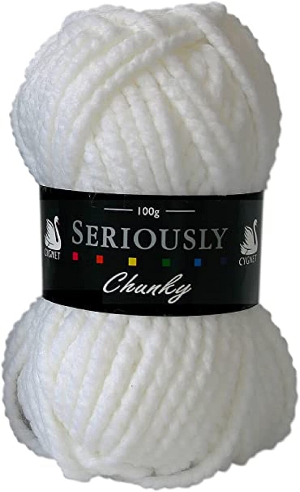 Seriously Chunky White Cygnet Knitting Acrylic Yarn/Wool 100G - 208