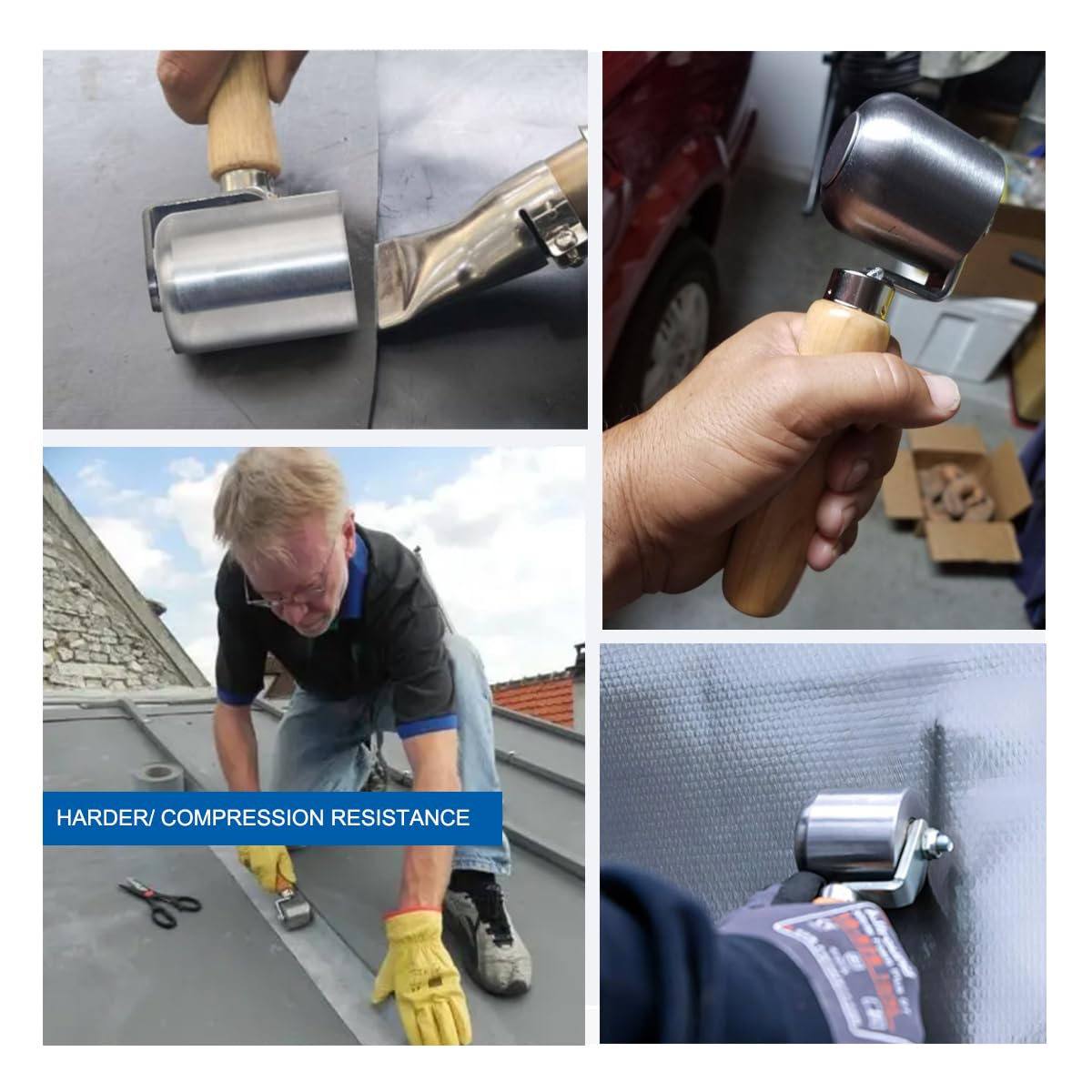 Rullo per cuciture in acciaio per PVC TPO EPDM per coperture in vinile Decking da 5,1 cm, rullo professionale per applicazioni pesanti (1)