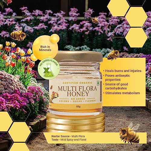 Image of Shiva Organic Raw Multi Flora Honey 50g | 100% Pure NMR Tested | Raw and Unprocessed
