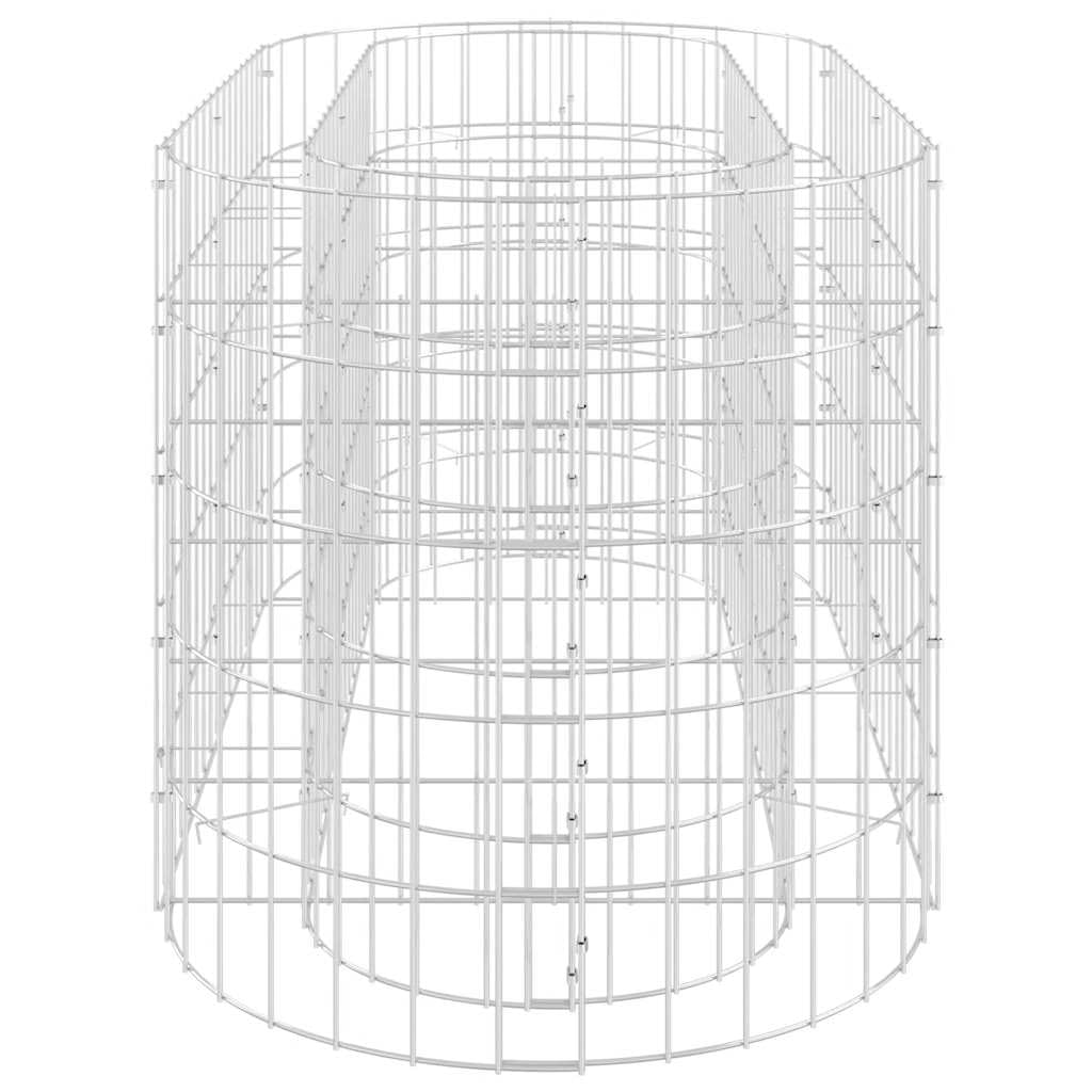 Gabionen-Hochbeet aus verzinktem Eisen 120 x 50 x 50 cm, silberner Pflanzkübel für Garten, Terrasse, Balkon, Blumen, Kräuter und Gemüse, robuster Außenbereich