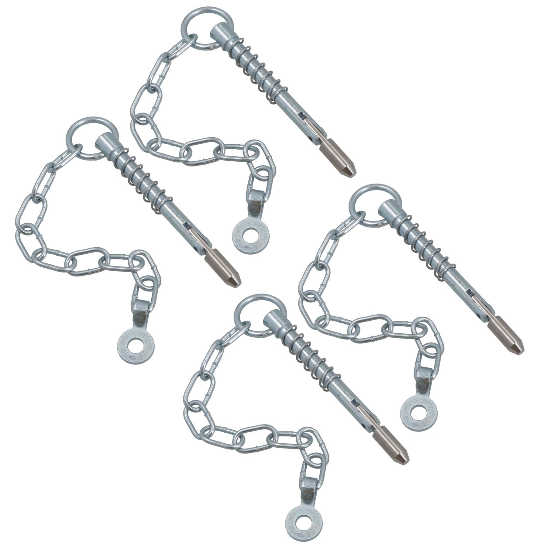Spring Loaded Sword Pin With Chain Retaining Cotter Pin 9.5mm x 123mm 4pc