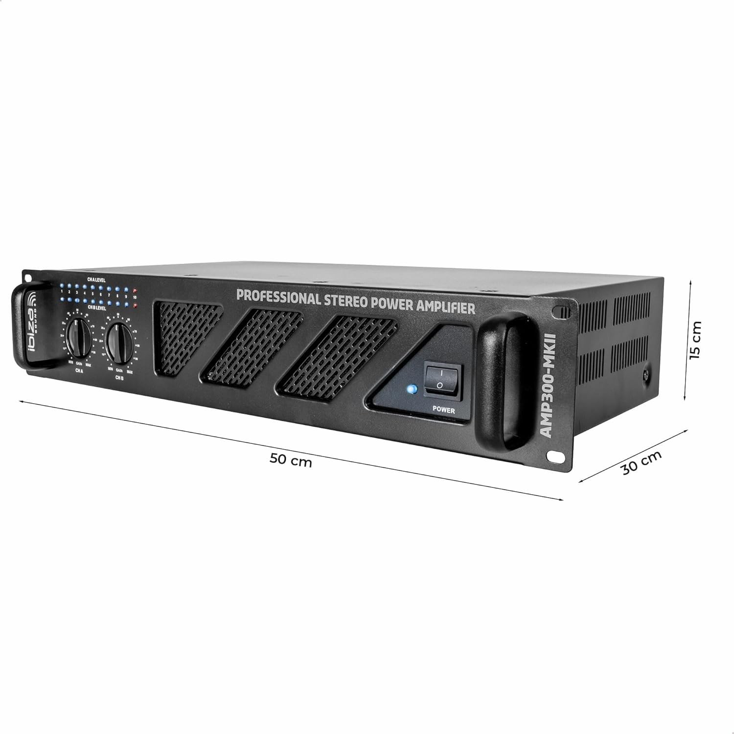Ibiza - Pacchetto Amplificatore Sono 2 x 240W AMP300MKII - Cavo HP Altoparlante 3m - Cavo RCA/RCA - Cavo PC/RCA DJ