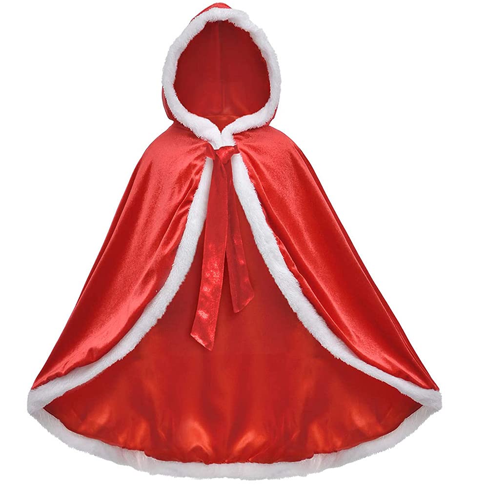 Baby & Sons Unisex Kids Cute Santa Cloak Velvet Hooded Cape Robe Christmas Costume (8-10 Years) (B09MWMMLQB) Amazon Price History, Amazon Price Tracker