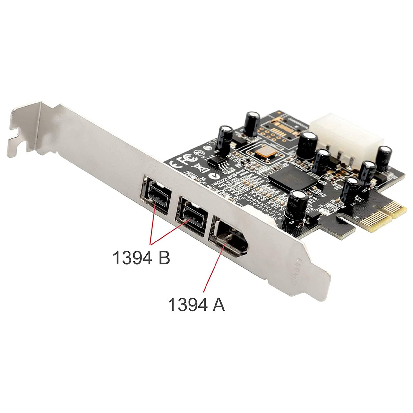 shanpu -PEX30016 3 Puertos IEEE 1394 Firewire 1394B y 1394A Tarjeta PCIe 1.1 X1 Chipset TI XIO2213B Requiere Controlador Heredado