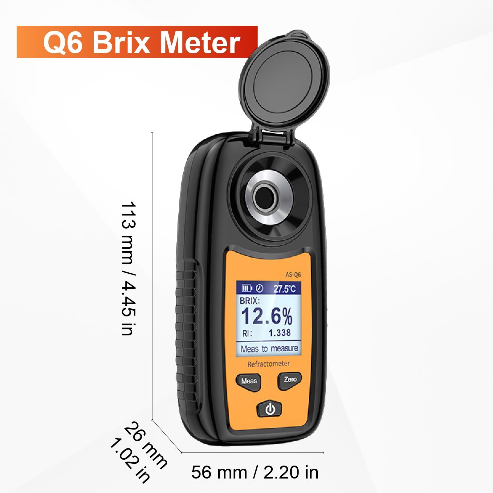 Rifrattometro Digitale Brix Misuratore del Contenuto di Zucchero nella Frutta 0-35% ATC IP65
