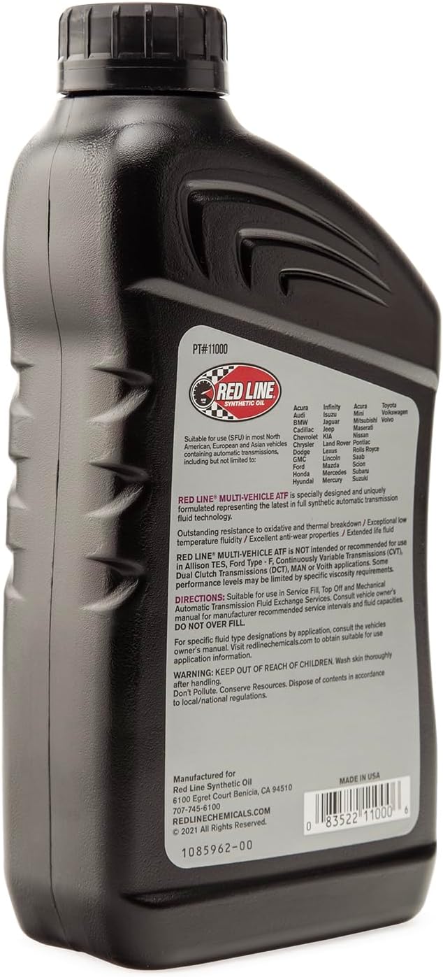 Red Line Service Chemicals 11000 Full Synthetic Multi-Vehicle ATF, 32 Ounces (6 Pack)