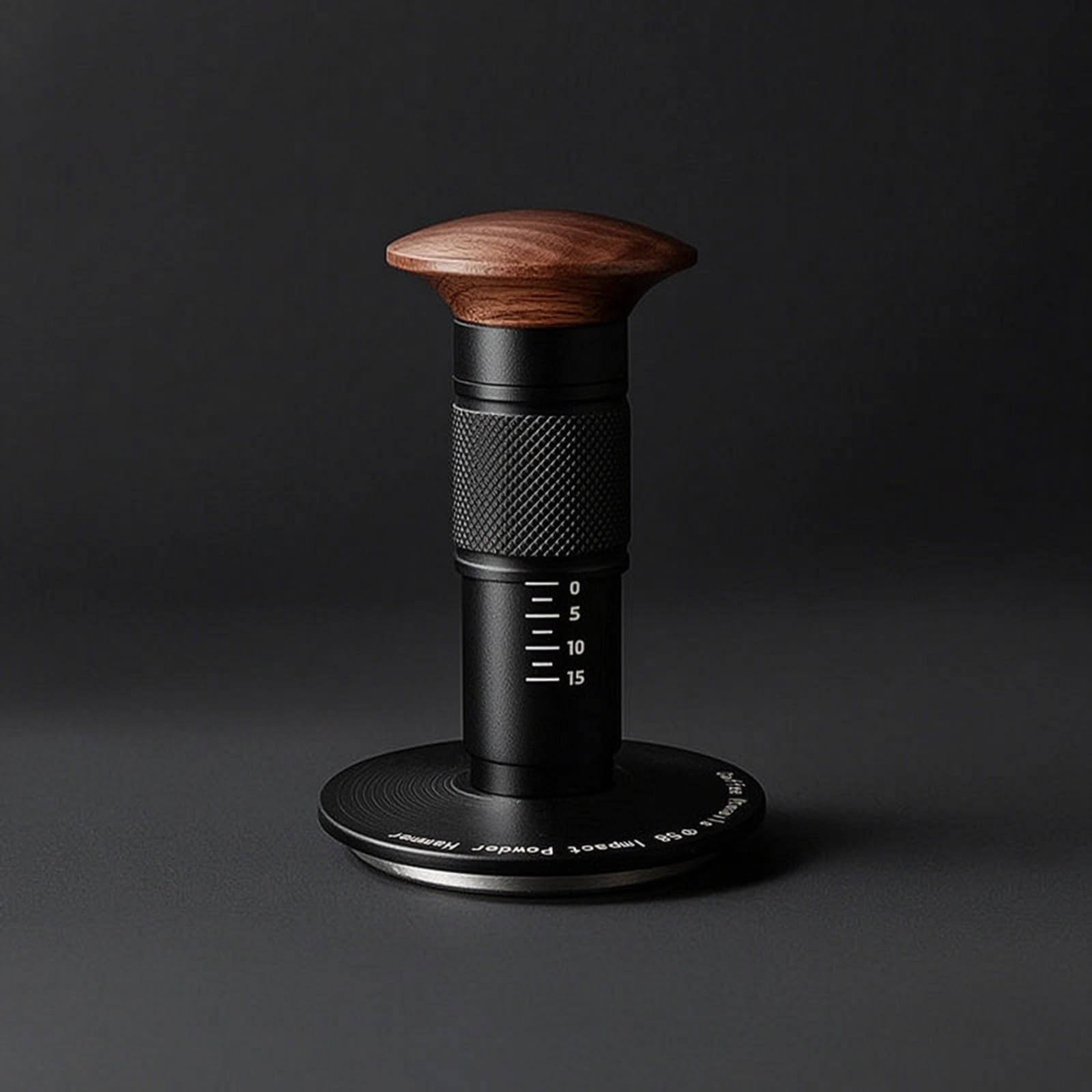 Coffee Tamper de Presión Regulable Diseño Ergonómico Base Circular y Cuerpo en Madera Adecuado para Uso Doméstico y Cafeterías, 58mm
