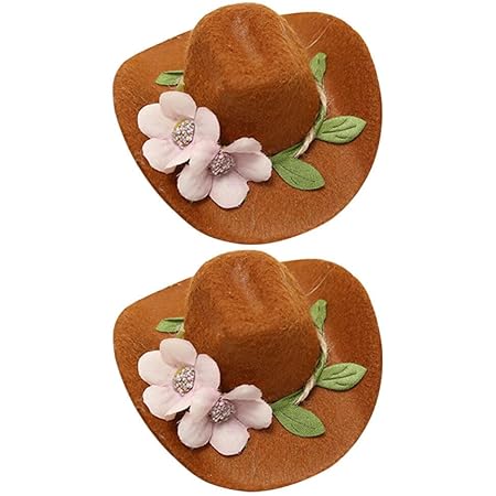 Luxshiny 2pcs Hat Wine Bottle Stoppers Flower Mini Western Hats Cowgirl Hat Wine Bottle Top Caps Replacement Seal Fun Stoppers Cute Wine Toppers for