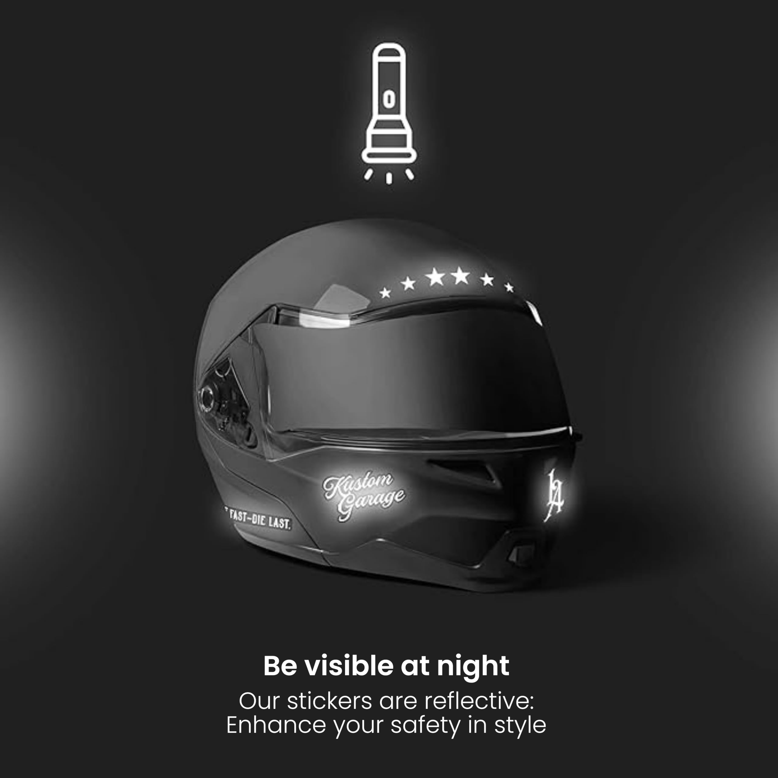 Autocollants Réfléchissants Pour Casque Moto - Cœurs/papillons, Sécurité Nocturne