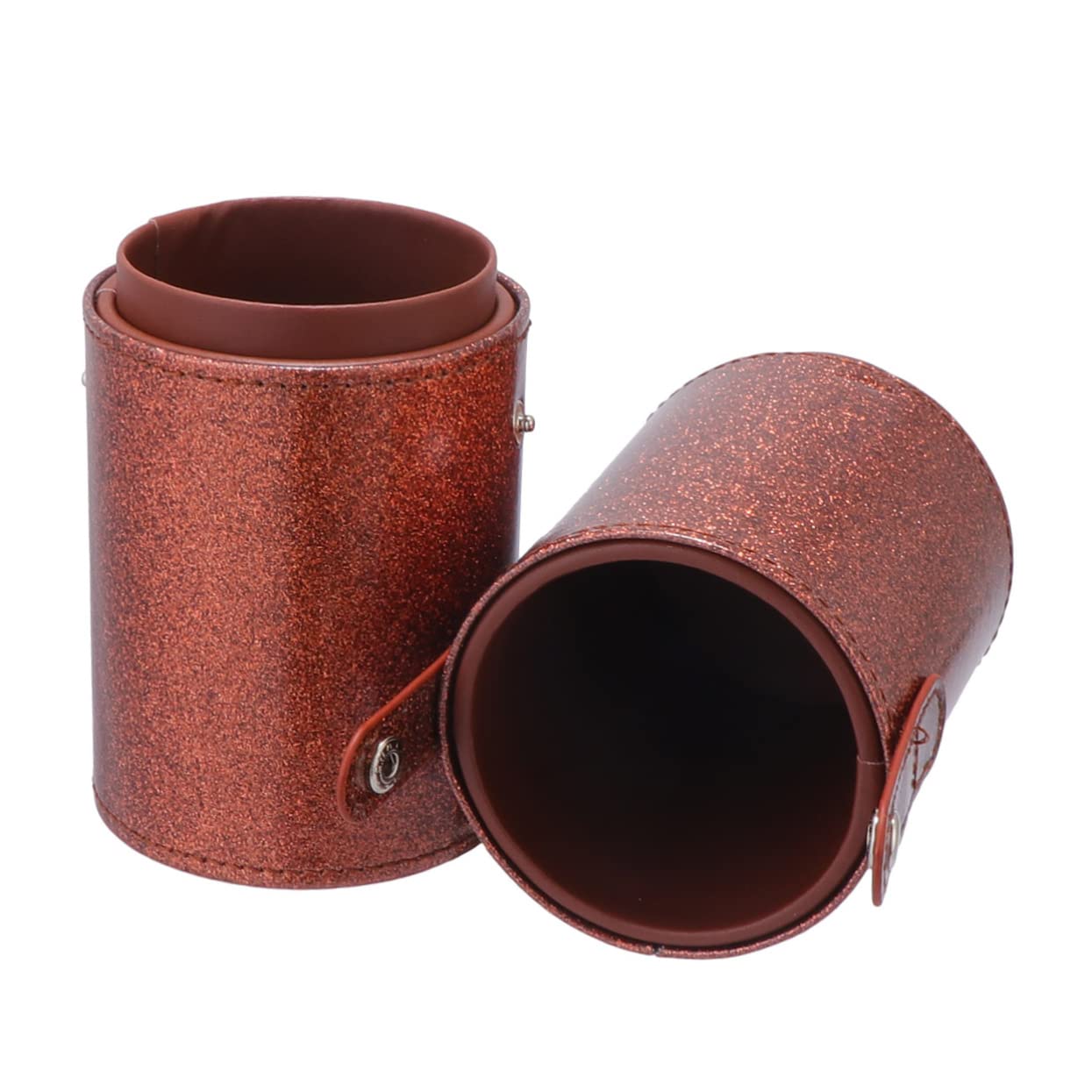 HAKIDZEL Makeup Storage Tube Makeup Brush Holder Cosmetics Brush Holder Pu Storage Bucket Makeup Brush Organizer Cosmetics Brush Container Coffee