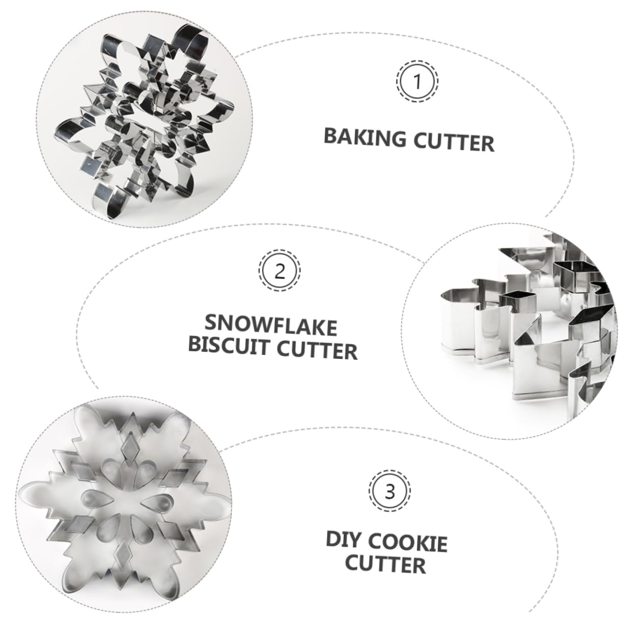 Alipis 2pezzi Stampo per Biscotti Forma di Fiocco Natale in Acciaio Inox per Torte Dolci in Pasta di Zucchero Riutilizzabile Facile da Pulire