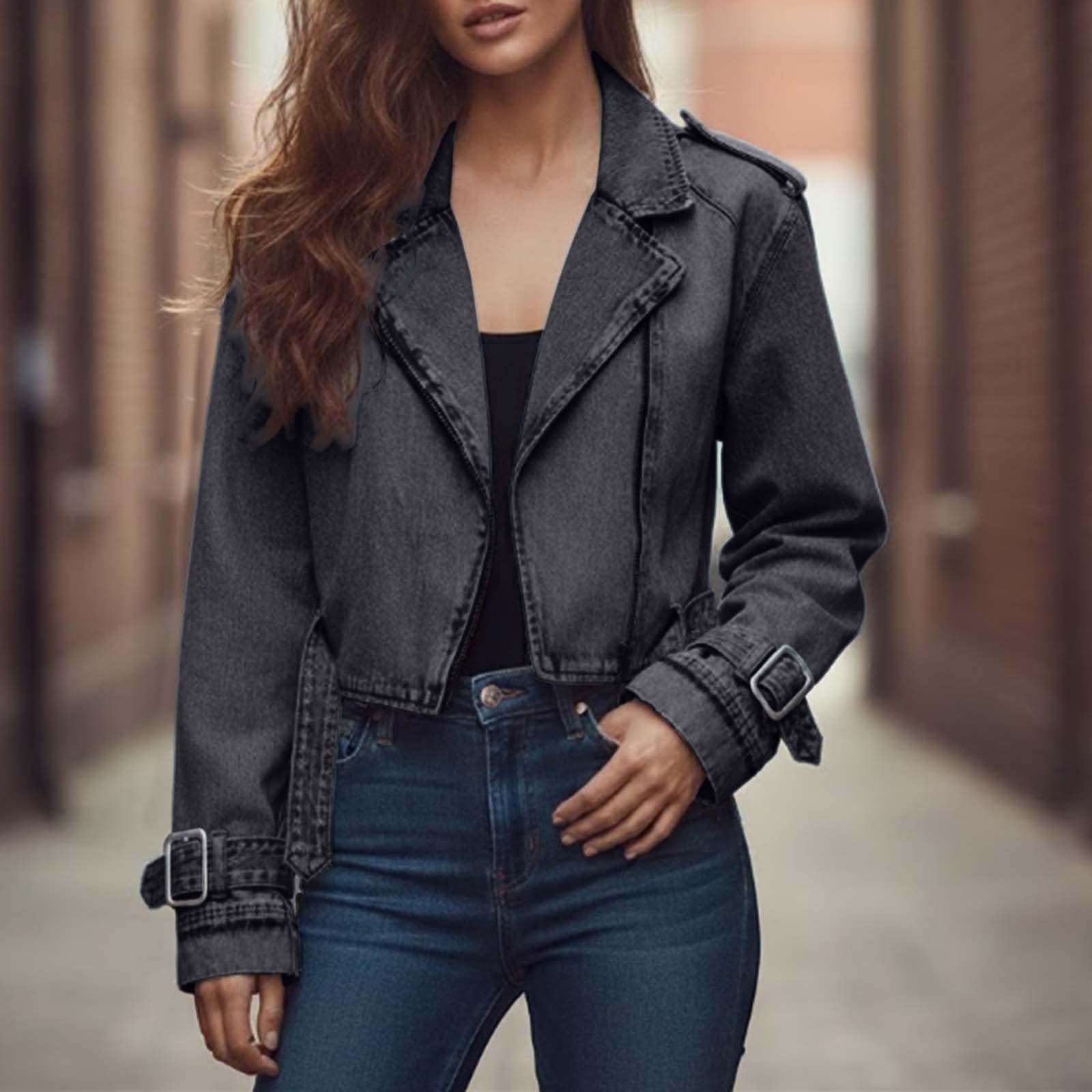 Genérico Chaquetas Vaqueras De Mujer - Corto Sin Mangas con Chaqueta Vaquera Lavada con Botones para Mujer