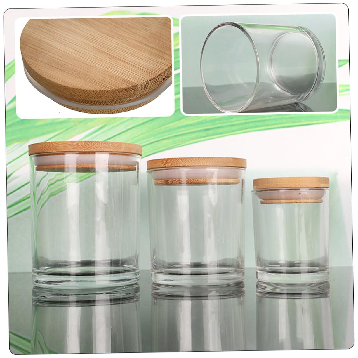 Glas Kerzendosen Elegantes Design Luftdicht Verschlossen 5 Stück mit Deckel zum Kerzenmachen für Selbstgemacht Duftkerzen und Dekoration im Zuhause