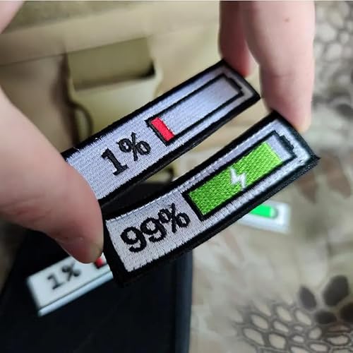 NOIAFZY Emblema tático bordado com logotipo de carga 99% 4 peças com 1% de design de bateria para ja