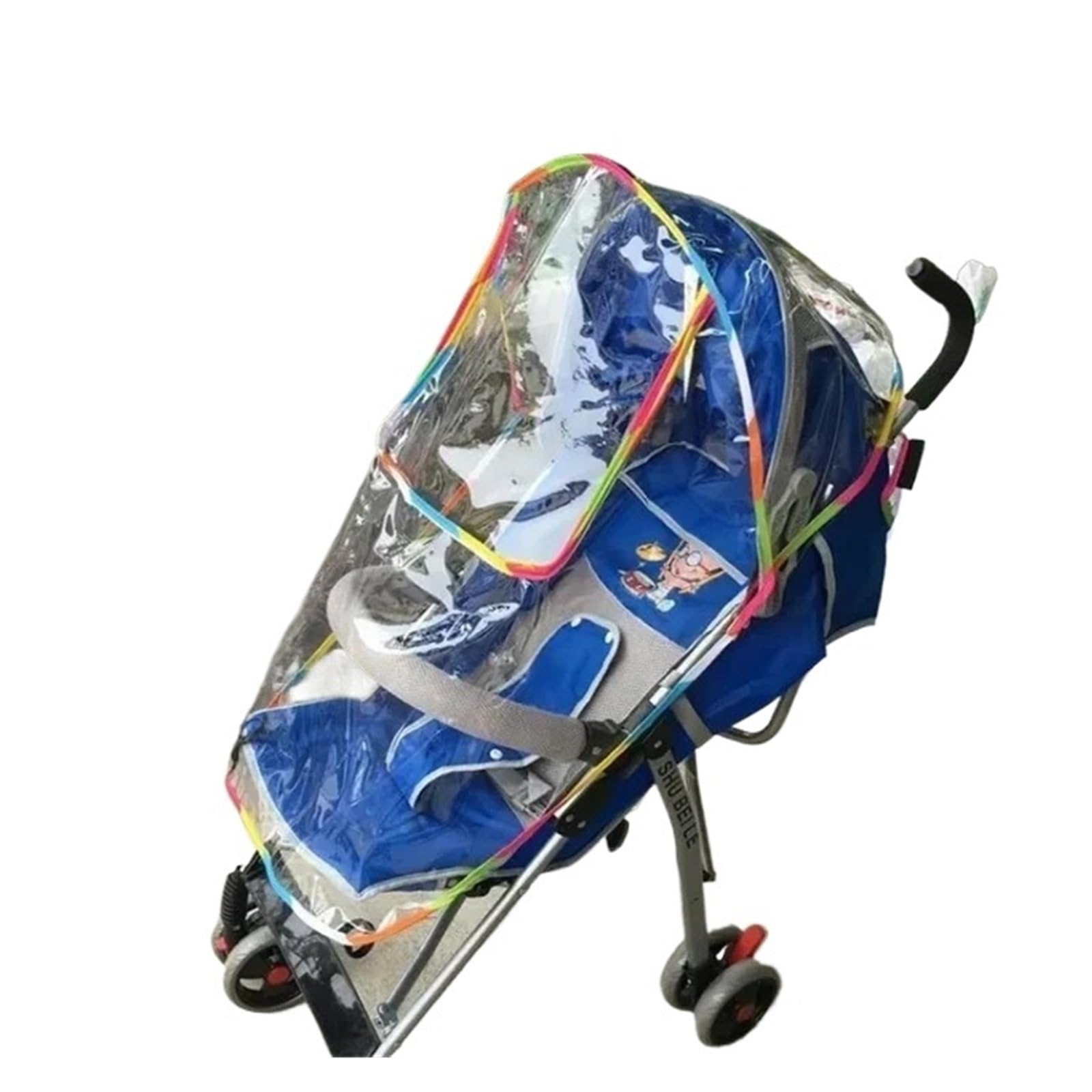 Plastico lluvia silla paseo Accesorios for cochecitos Funda impermeable for lluvia Protector transparente contra el viento y el polvo Cremallera abierta for cochecitos Impermeable(Rainbow style)