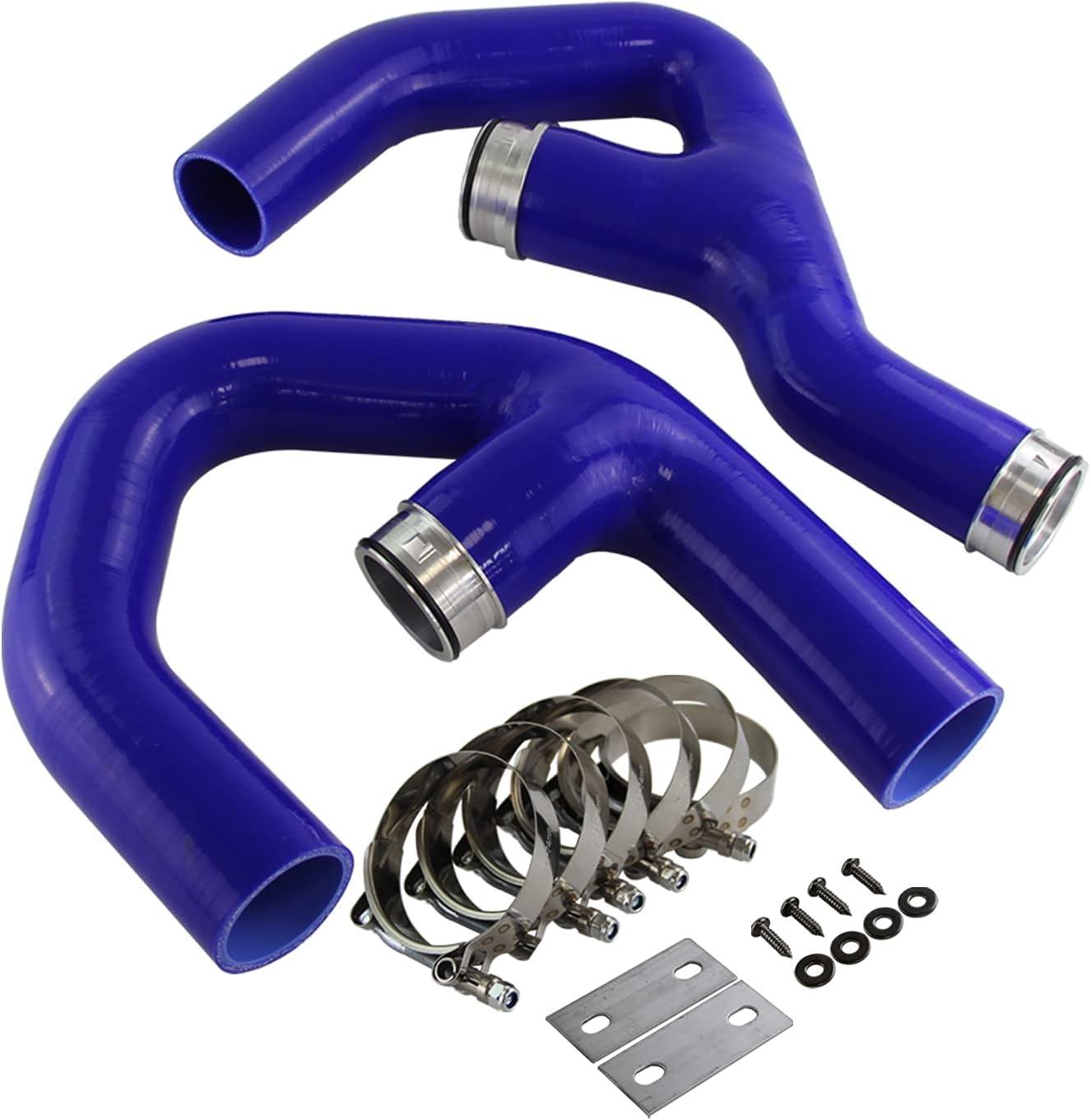 fits for VW Jetta 06-2010 Gti Golf A3 Mk5 2.0T Bolt On Turbo Intercooler w/Hose Kit Blue