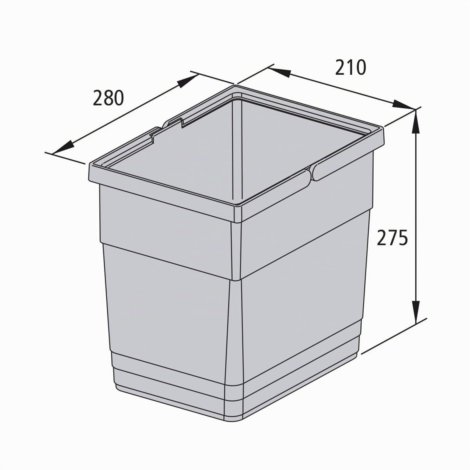 SOTECH Ninka eins2vier Poubelle Hauteur: 275 mm Volumen: 13,5 Liter 210 x 280 mm gris sombre Corbeille Seau à Ordures de