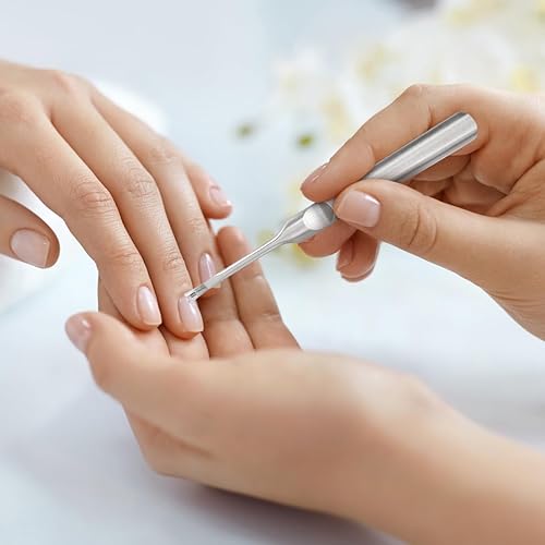 Miniatura 7 de COHEALI 2 unids cutícula tenedor recortador de cutículas de acero inoxidable removedor de cutícula muerta eliminación de piel muerta tenedor