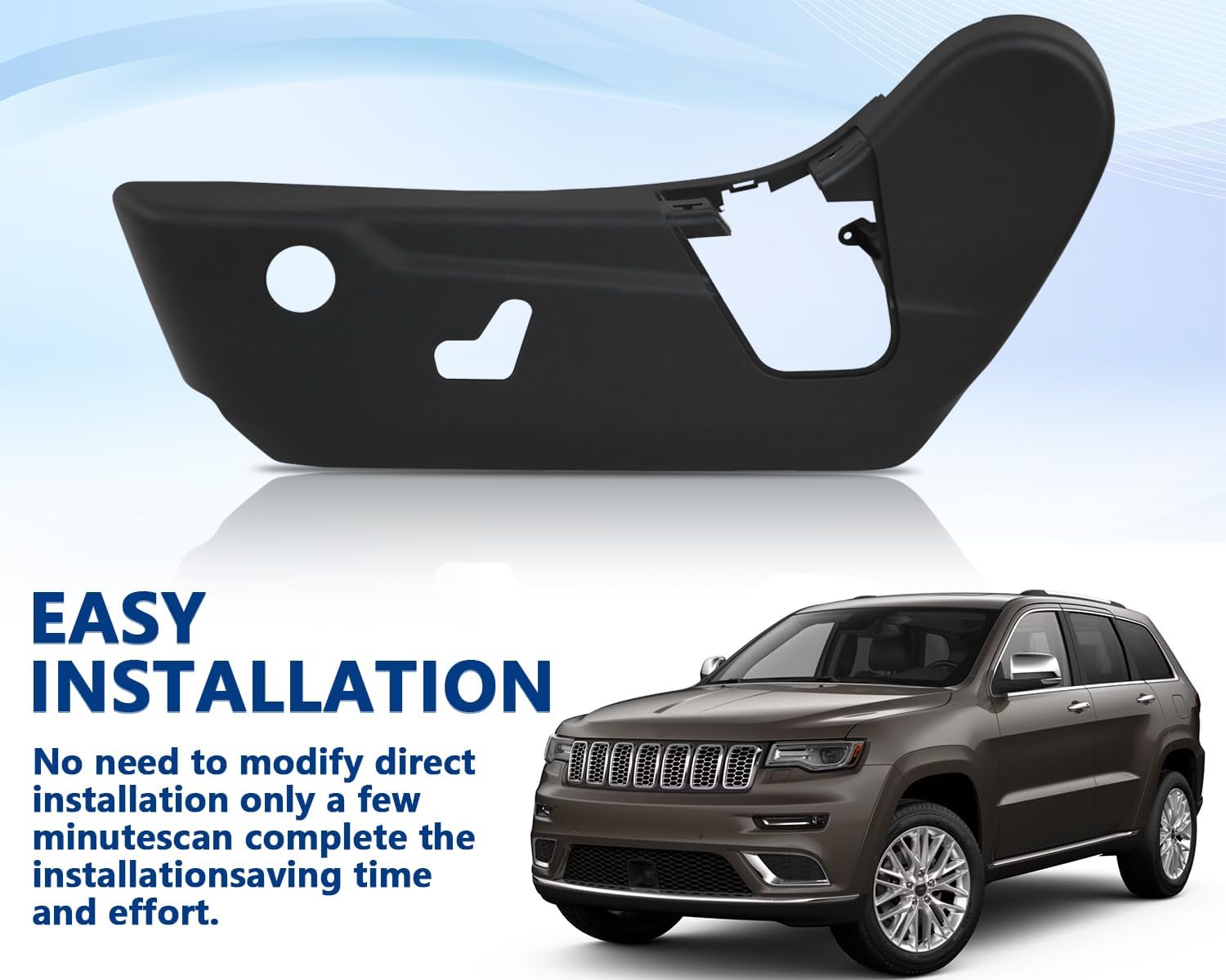 Black Driver Side Seat Trim Panel Driver Seat Track Cover Fits for 2011-2020 Jeep Grand Cherokee & 2011-2020 Dodge Durango Left Driver Side,1XN97DX9AA