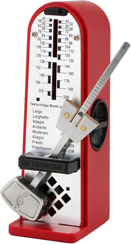 Metrónomo mecánico Metrónomo profesional Práctico sonido fuerte Metrónomo universal para violín Tambores Piano Otros instrumentos, Rojo