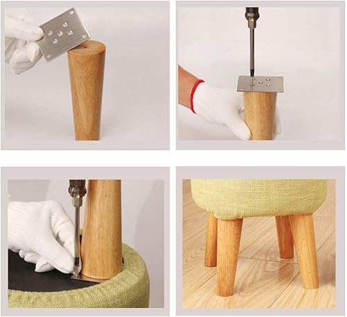 Miniatura 3 de Juego de 4 patas de madera para muebles de 12 pulgadas  11.8 in, patas de sofá cónicas de madera maciza, patas de repuesto con placa de montaje y