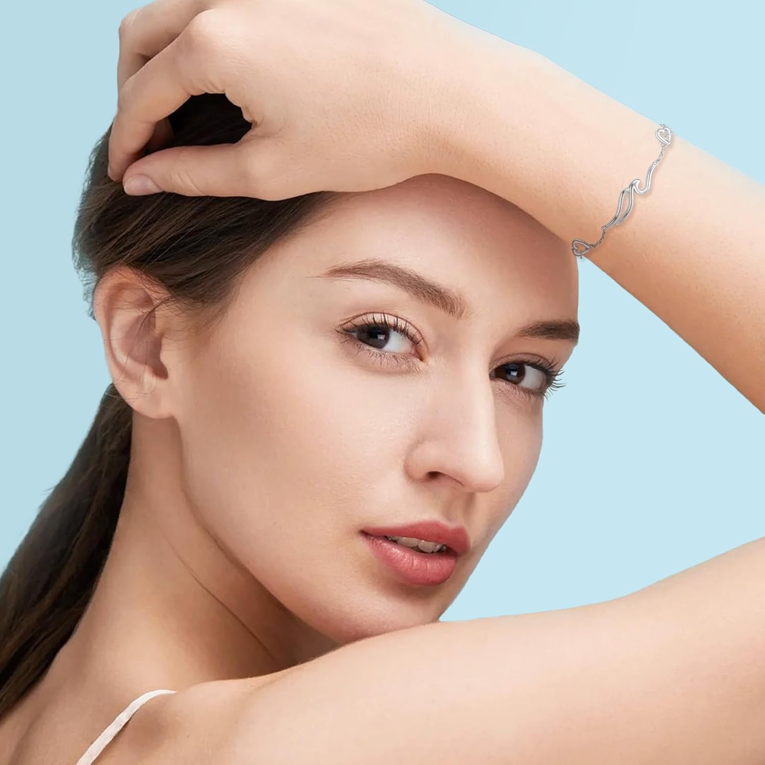 Friend Birthday Gifts for Women 925 Sterling Silver Wave Bracelet for Women (Happy Birthday) - Image 2