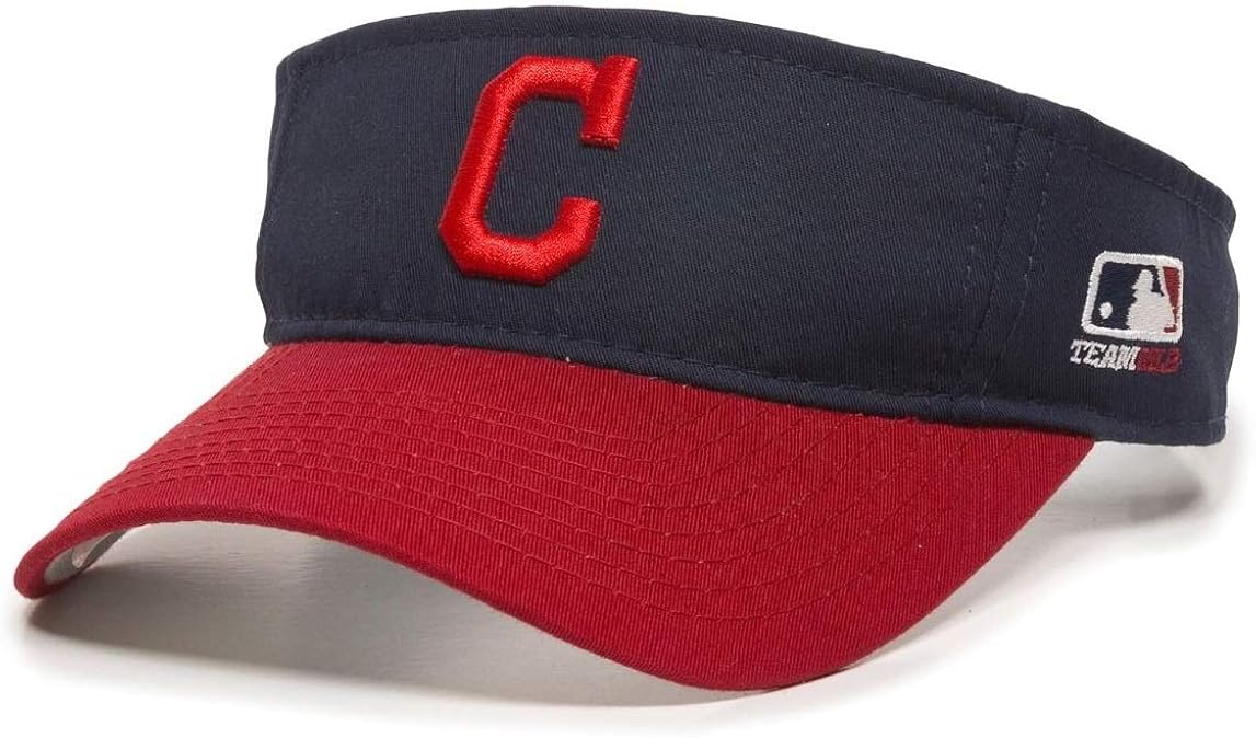 OC Sports Indians MLB Two Tone Golf Sun Visor Hat Cap Adult Adjustable Navy : Sports & Outdoors